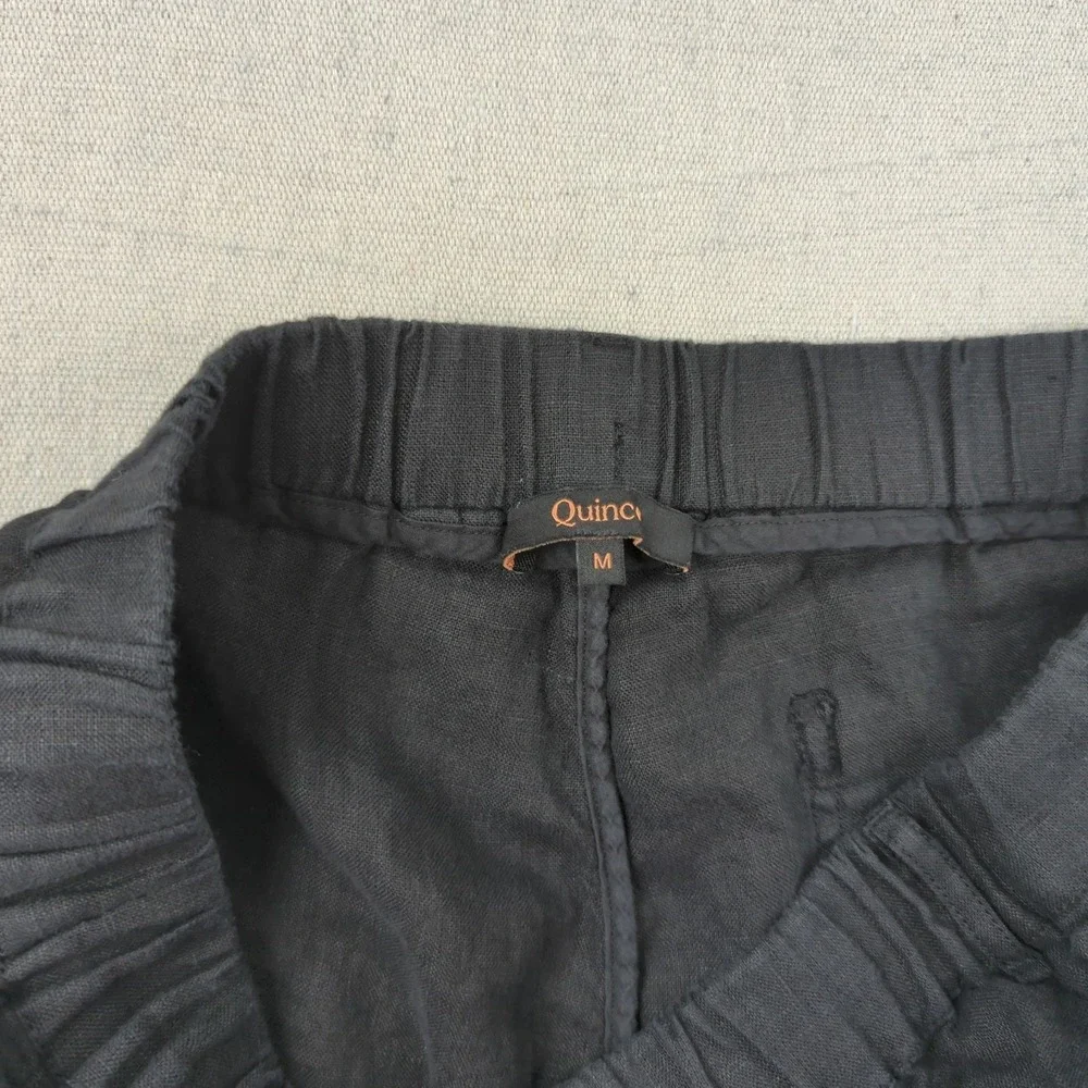 Quince Pants Womens Medium Black European Linen Casual Office